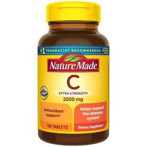 Nature Made Vitamin C 1000 mg Extra Strength, Dietary Supplement for Immune Support, 100 Tablets, 100 Day Supply(100 Count (Pack of 1))