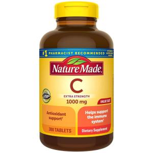 Nature Made Vitamin C 1000 mg Extra Strength, Dietary Supplement for Immune Support, 100 Tablets, 100 Day Supply(300 Count (Pack of 1))