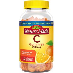 Nature Made Vitamin C 250 mg Per Serving, Dietary Supplement for Immune Support, Vitamin C Gummies for Adults, 150 Gummies, 75 Day Supply(Orange)