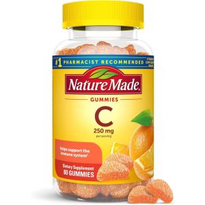 Nature Made Vitamin C 250 mg Per Serving, Dietary Supplement for Immune Support, Vitamin C Gummies for Adults, 150 Gummies, 75 Day Supply(Tangerine)