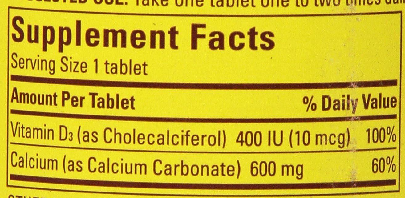 image:imageNature Made Calcium 600 mg with Vitamin D3 Dietary Supplement for Bone Support Calcium Supplement for Bone Health 60 TabletsUnflavored