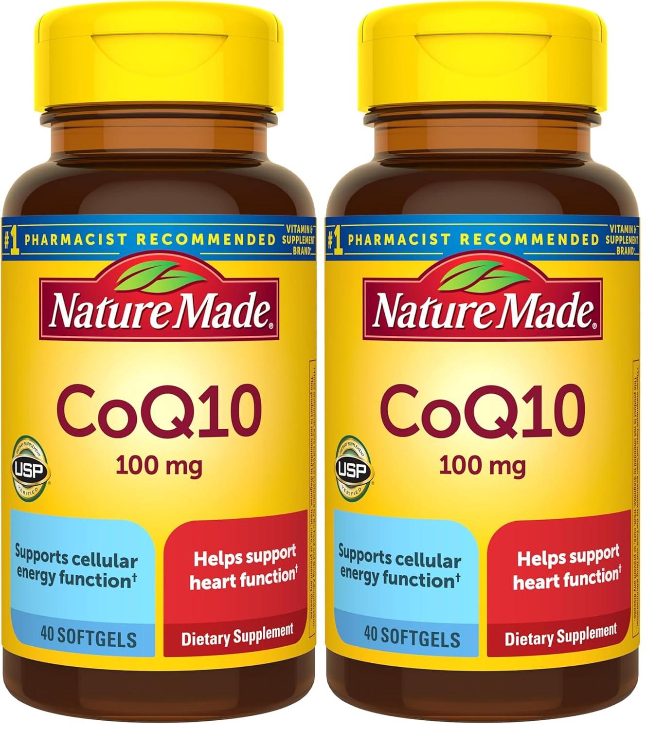 image:imageNature Made CoQ10 100mg Softgels Dietary Supplement for Heart Health Support 40 Softgels 40 Day SupplyUnflavored
