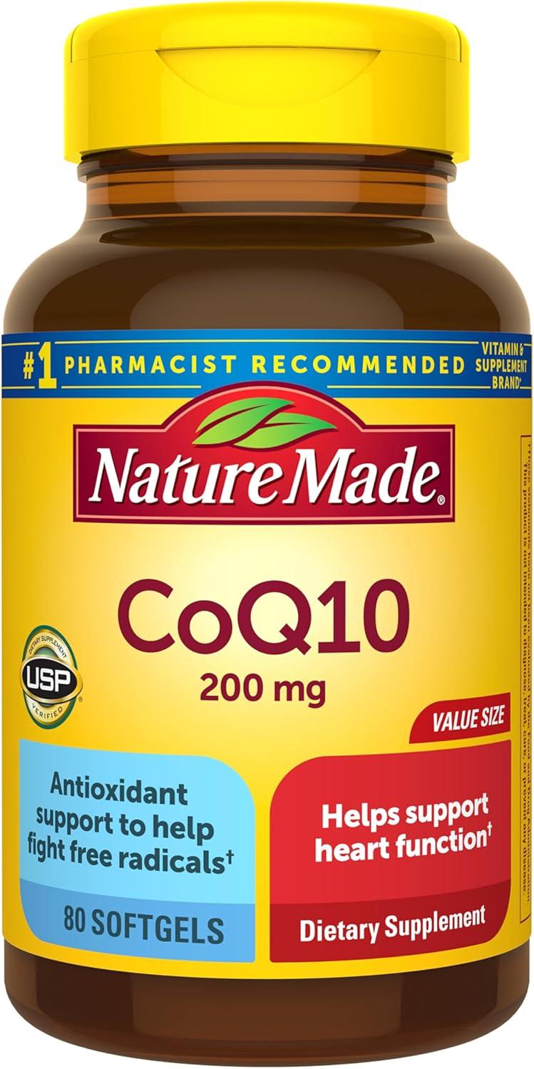 image:imageNature Made CoQ10 200mg Softgels Dietary Supplement for Heart Health Support 80 Softgels 80 Day SupplyUnflavored