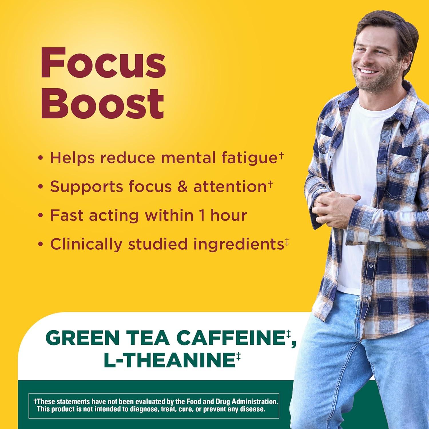 image:imageNature Made Focus Boost Capsules Green Tea Caffeine L Theanine B Vitamins Fast Acting Focus Supplement 30 Capsules 30 Day Supply