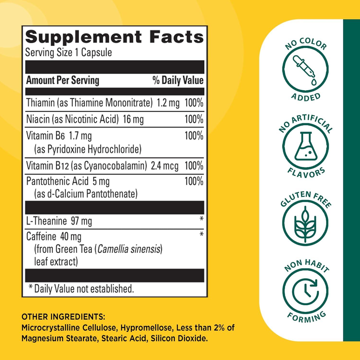 image:imageNature Made Focus Boost Capsules Green Tea Caffeine L Theanine B Vitamins Fast Acting Focus Supplement 30 Capsules 30 Day Supply
