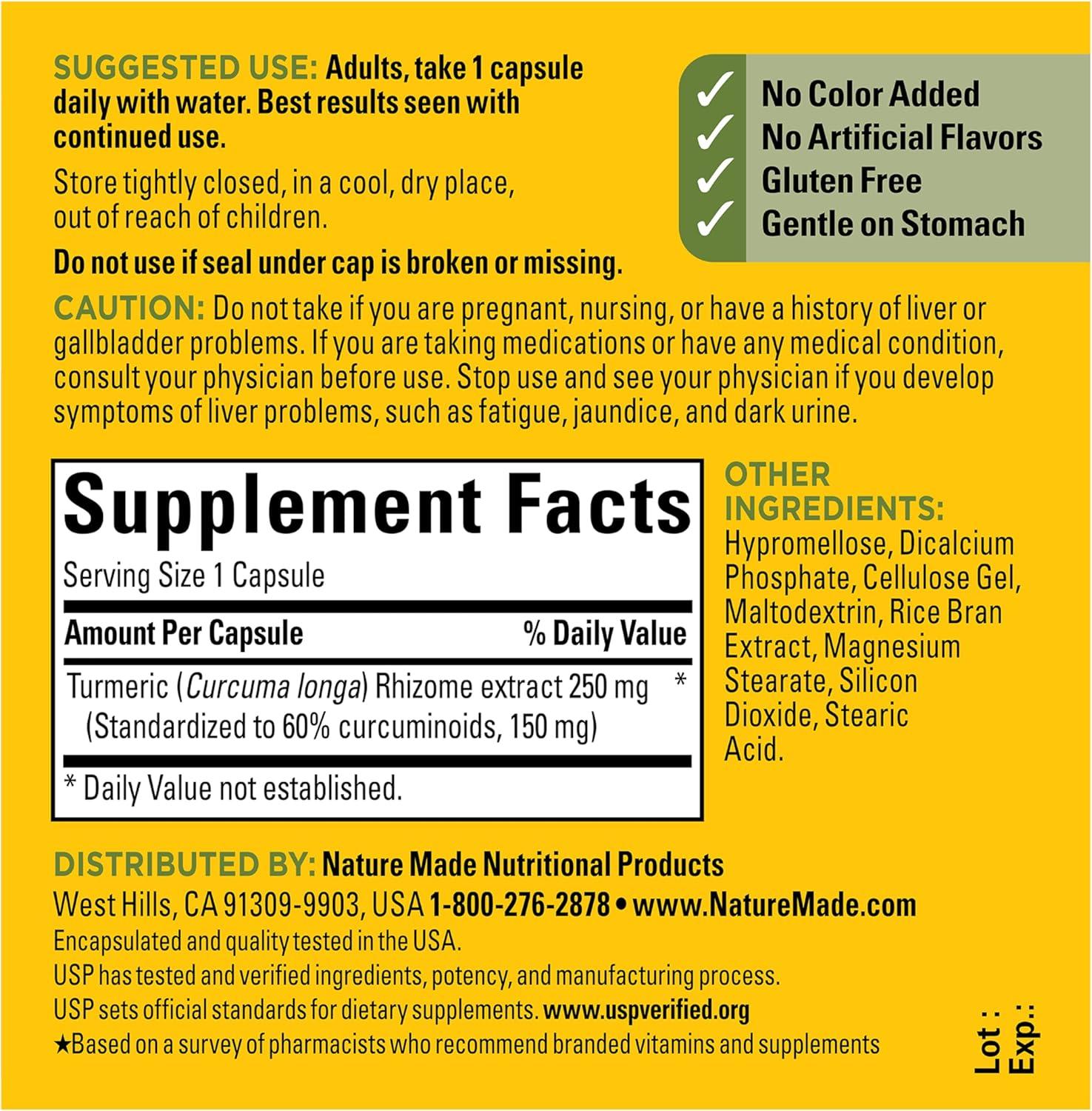 image:imageNature Made High Absorption Turmeric Curcumin Supplement Capsules Turmeric Supplement Muscle and Joint Support 30 Capsules 30 Day Supply