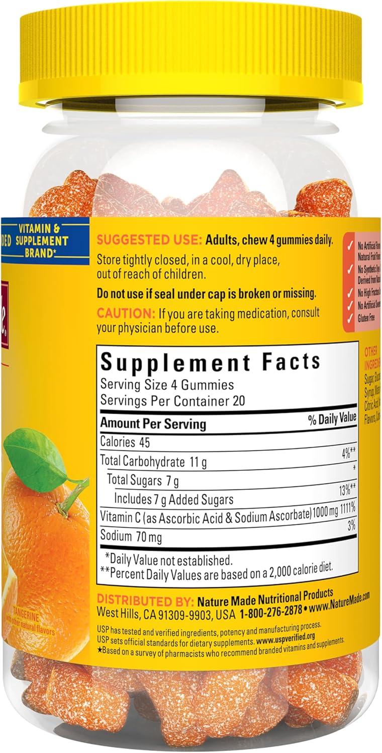 image:imageNature Made Maximum Strength Dosage Vitamin C 1000mg per Serving Immune Support Vitamin C Gummies for Adults 80 Gummies 20 Day Supply80 Count Pack of 1