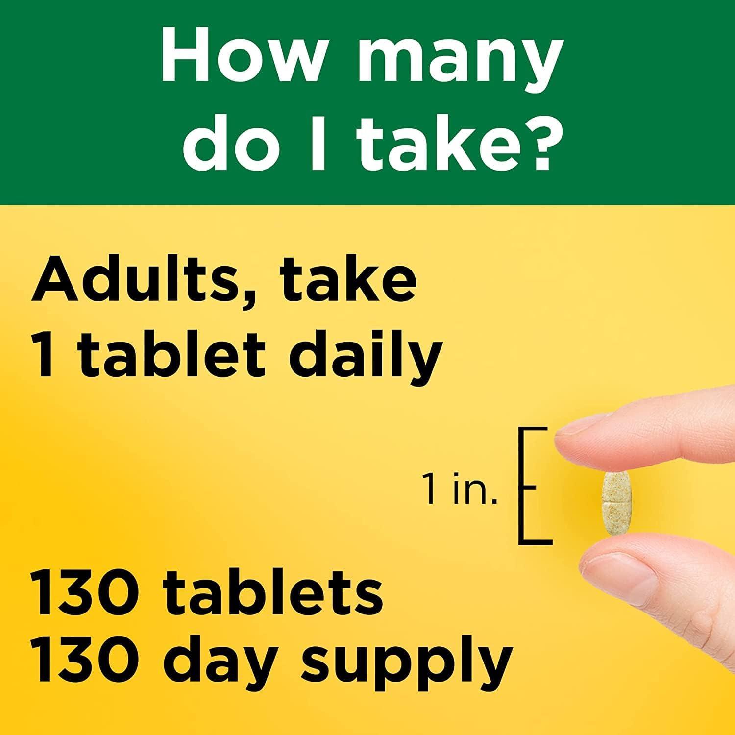 image:imageNature Made Multivitamin Tablets with Iron Multivitamin for Women and Men for Daily Nutritional Support Nature Made Multi Vitamins for Adults 130 Tablets 130 Day SupplyUnflavored