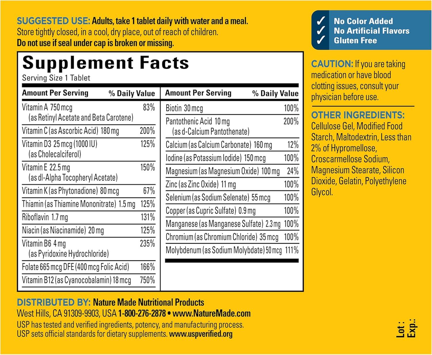 image:imageNature Made Multivitamin for Him Mens Multivitamins with No Iron Daily Nutritional Support Nature Made Multi Mens Vitamins amp Minerals 90 Tablets 90 Day Supply90 Count Pack of 1