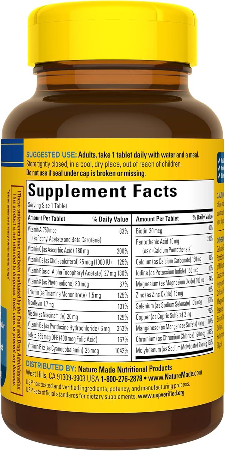 image:imageNature Made Multivitamin for Men Over 50 Mens Multivitamins 50 Plus Daily Nutritional Support Nature Made Multi Vitamins 90 Tablets 90 Day Supply90 Count Pack of 1