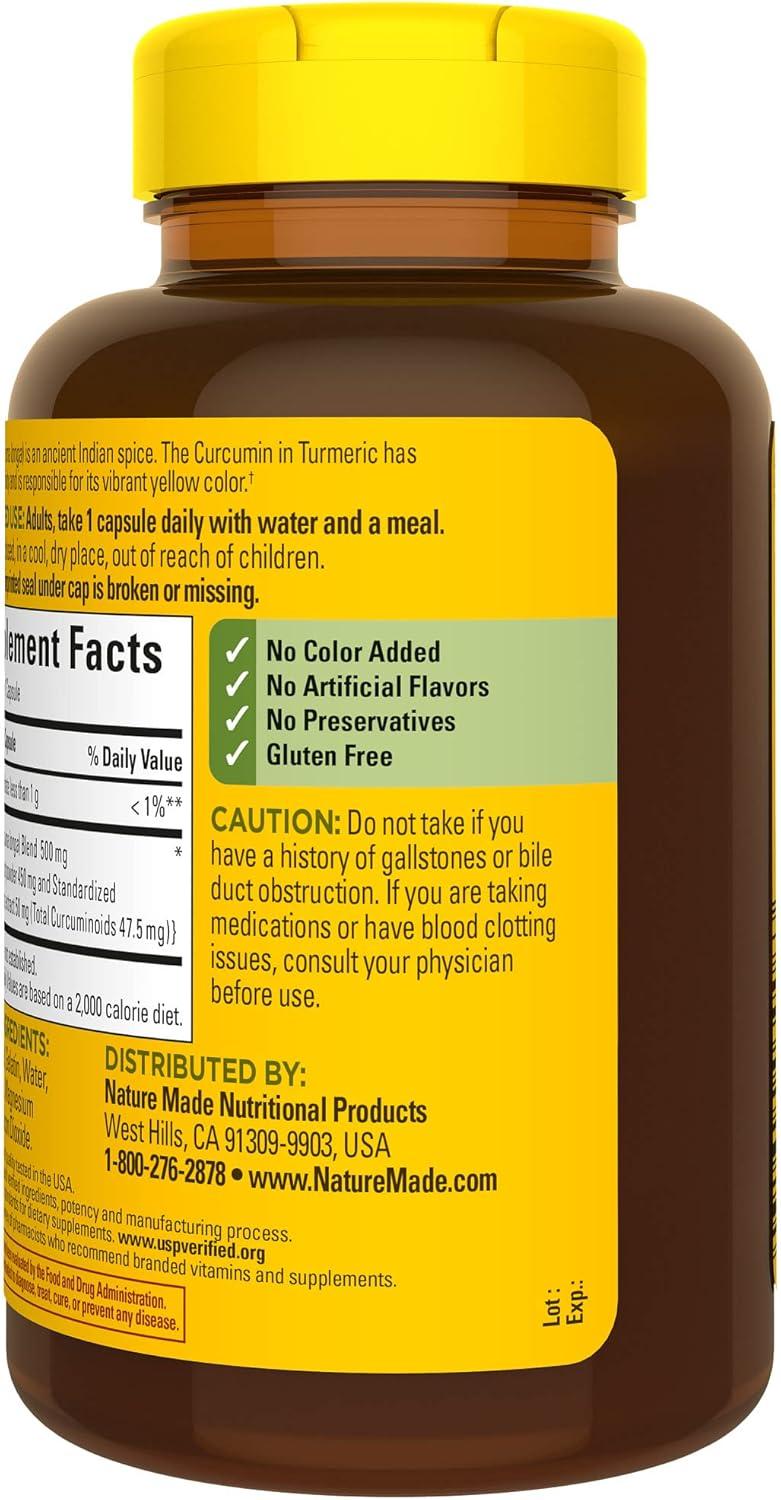 image:imageNature Made Turmeric Curcumin 500 mg Turmeric Curcumin Supplement for Antioxidant Support Herbal Supplements 120 Capsules 120 Day Supply120 Count Pack of 1
