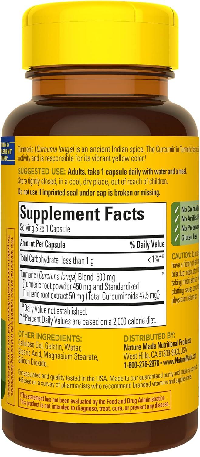 image:imageNature Made Turmeric Curcumin 500 mg Turmeric Curcumin Supplement for Antioxidant Support Herbal Supplements 120 Capsules 120 Day Supply60 Count Pack of 1