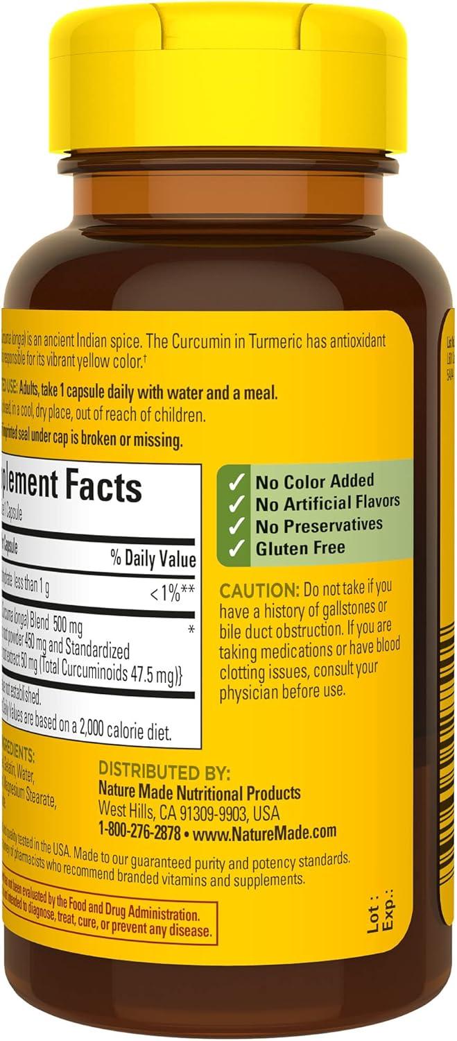 image:imageNature Made Turmeric Curcumin 500 mg Turmeric Curcumin Supplement for Antioxidant Support Herbal Supplements 120 Capsules 120 Day Supply60 Count Pack of 1