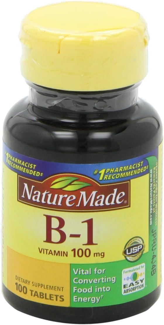 image:imageNature Made Vitamin B1 100mg Thiamine B1 Supplement for Energy Metabolism Support 100 Tablets 100 Day SupplyUnflavored