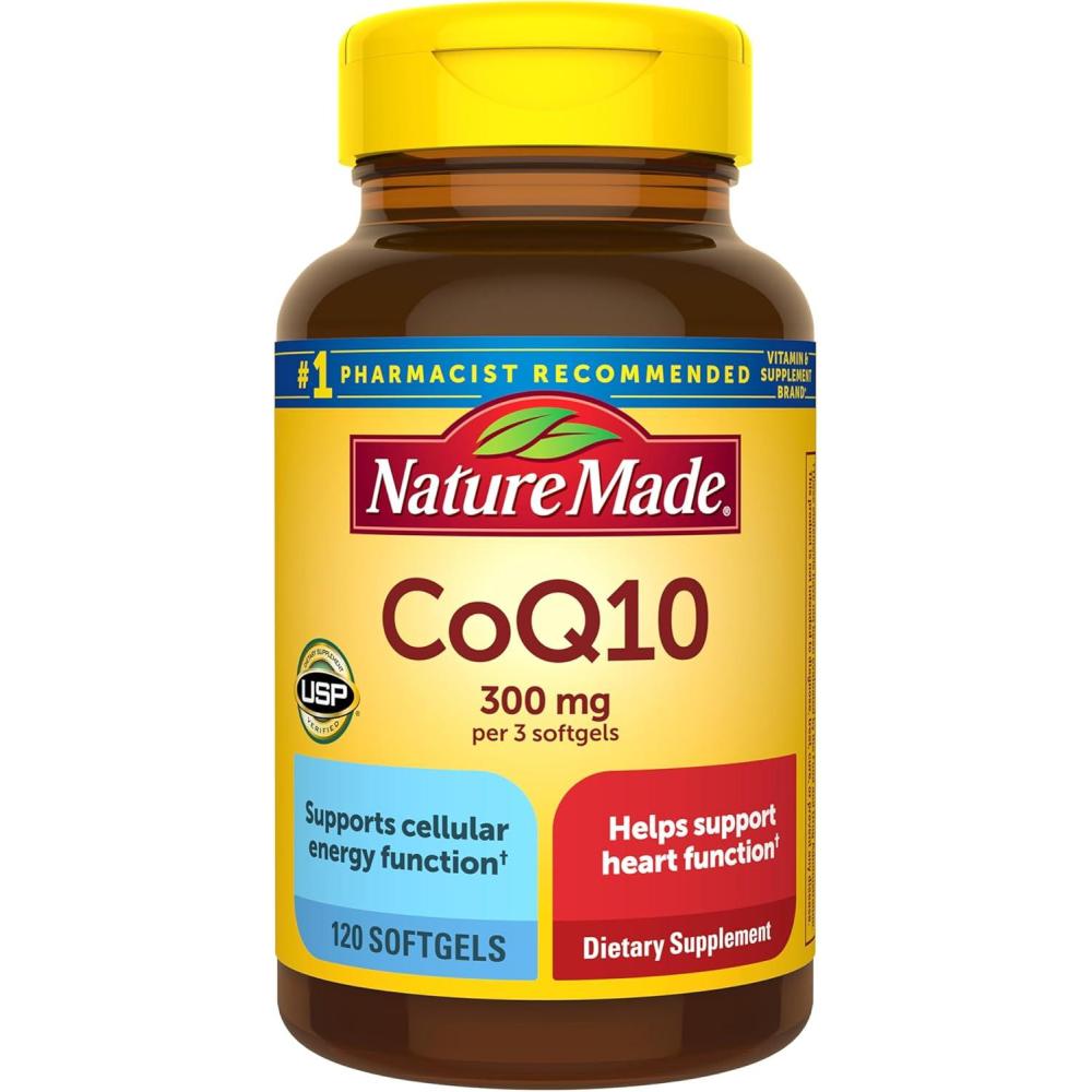 image:imageNature Made CoQ10 300mg per 3 Softgels CoQ10 Supplement for Heart Health amp Antioxidant Support 120 Softgels 40 Day Supply