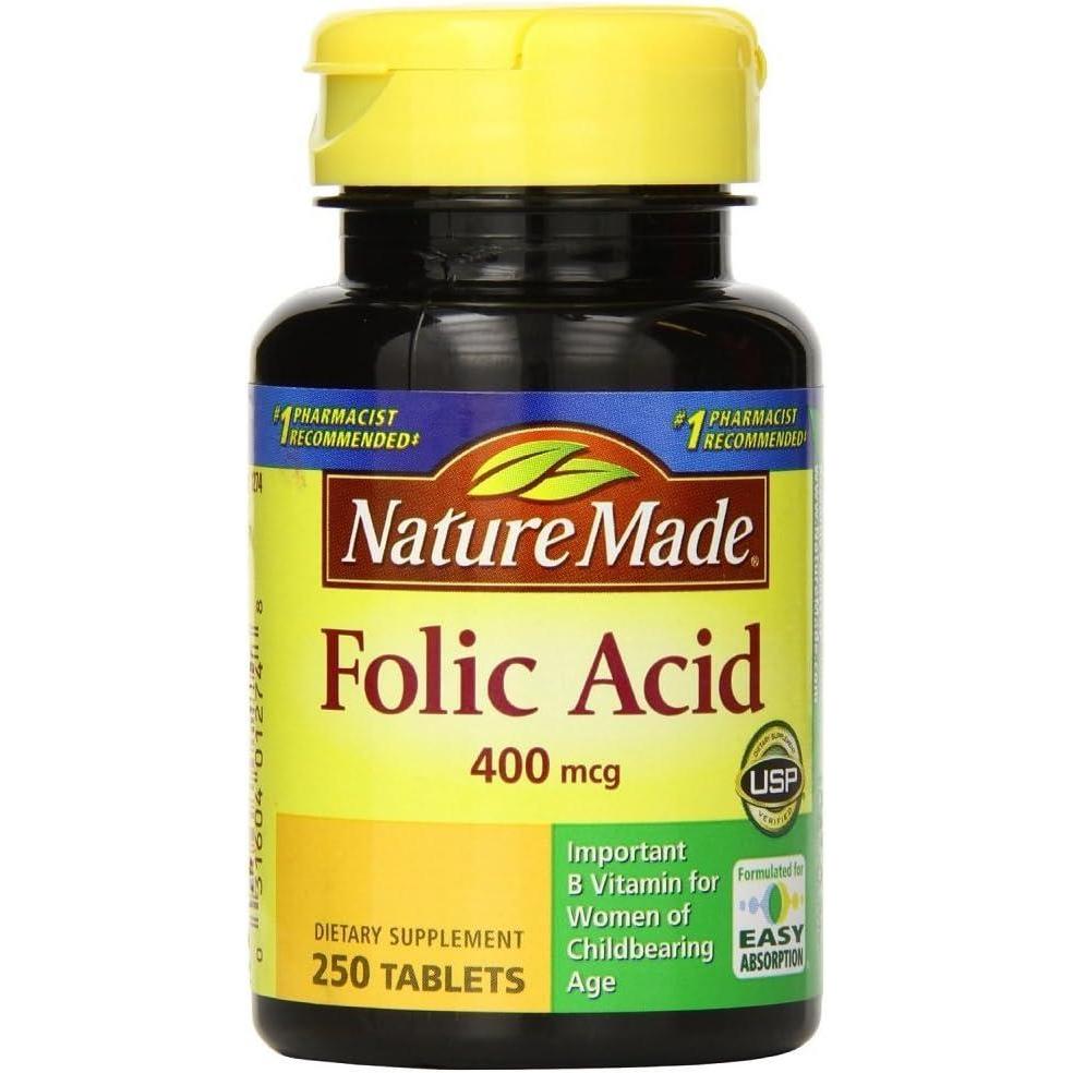 image:imageNature Made Folic Acid 400 mcg 665 mcg DFE Dietary Supplement for Nervous System Function Folic Acid Supplements for Women and Men 250 Tablets 250 Day Supply250 Count Pack of 4