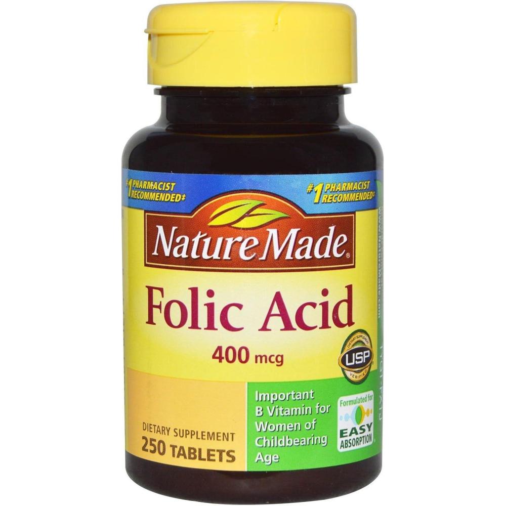 image:imageNature Made Folic Acid 400 mcg 665 mcg DFE Dietary Supplement for Nervous System Function Folic Acid Supplements for Women and Men 250 Tablets 250 Day Supply250 Count Pack of 3