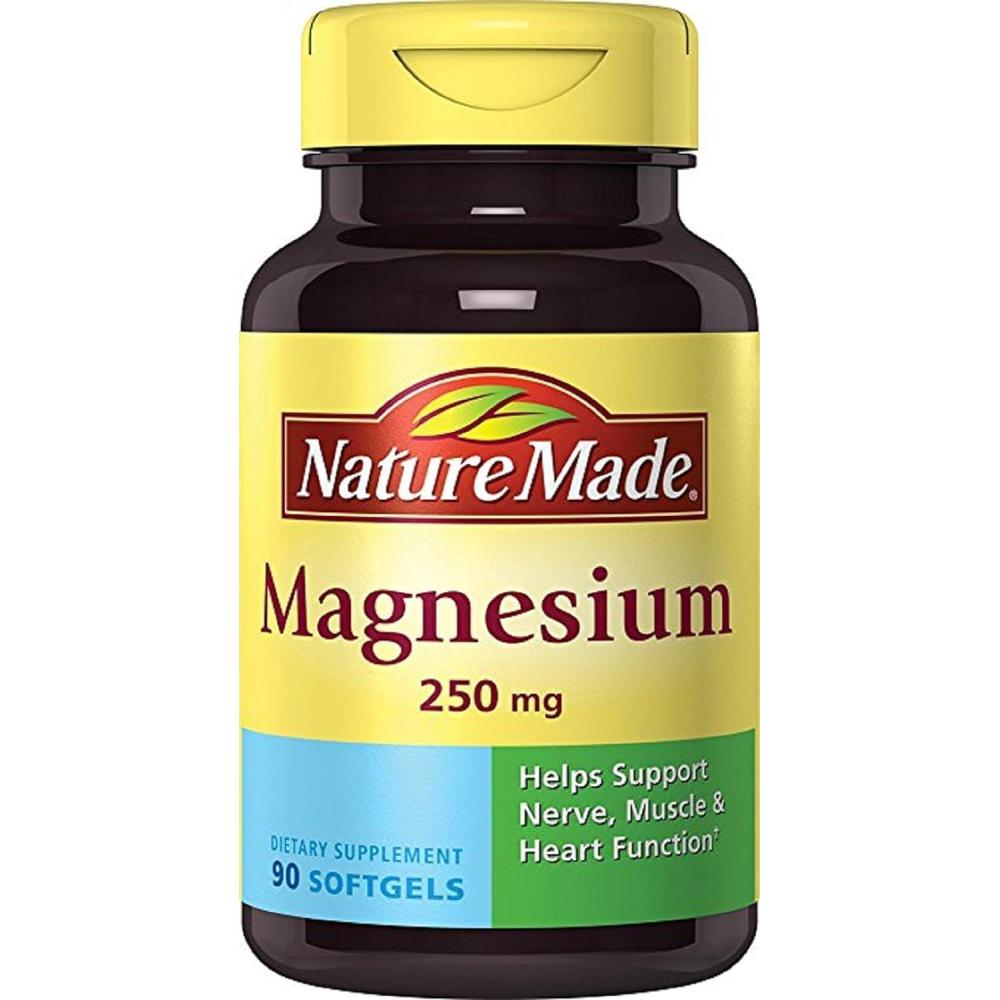 image:imageNature Made Magnesium 250 mg Magnesium Supplements for Men and Women Support for Muscle Heart Bone and Nerve Health 90 Softgels 90 Day Supply90 Count Pack of 3