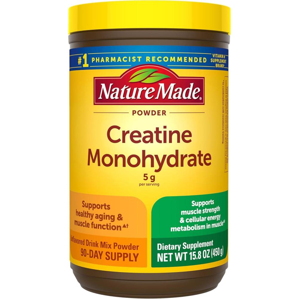 image:imageNature Made Micronized Creatine Monohydrate Powder 5 g per Serving Unflavored Drink Mix Powder Muscle Support 450 g 90 Day Supply