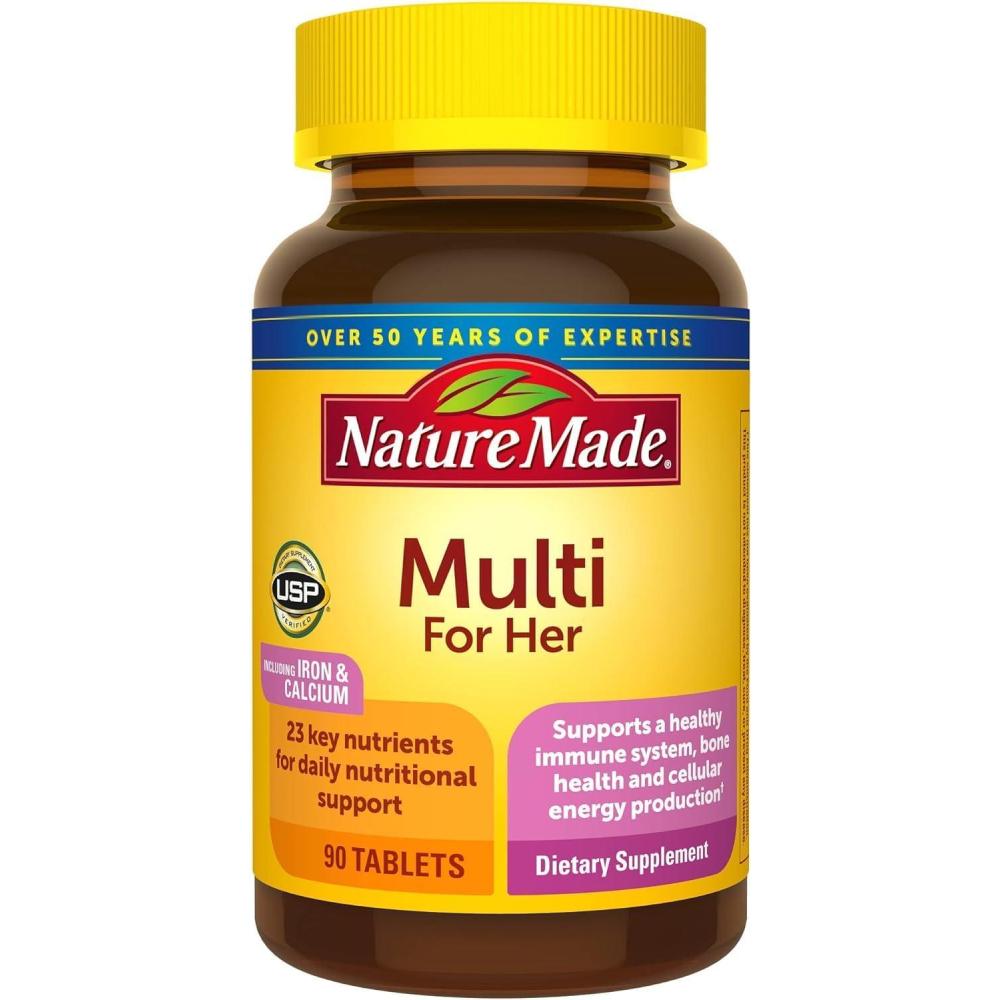 image:imageNature Made Multivitamin For Her Daily Nutritional Support Multivitamin for Women Nature Made Womens Vitamins amp Minerals 90 Tablets 90 Day Supply90 Count Pack of 3