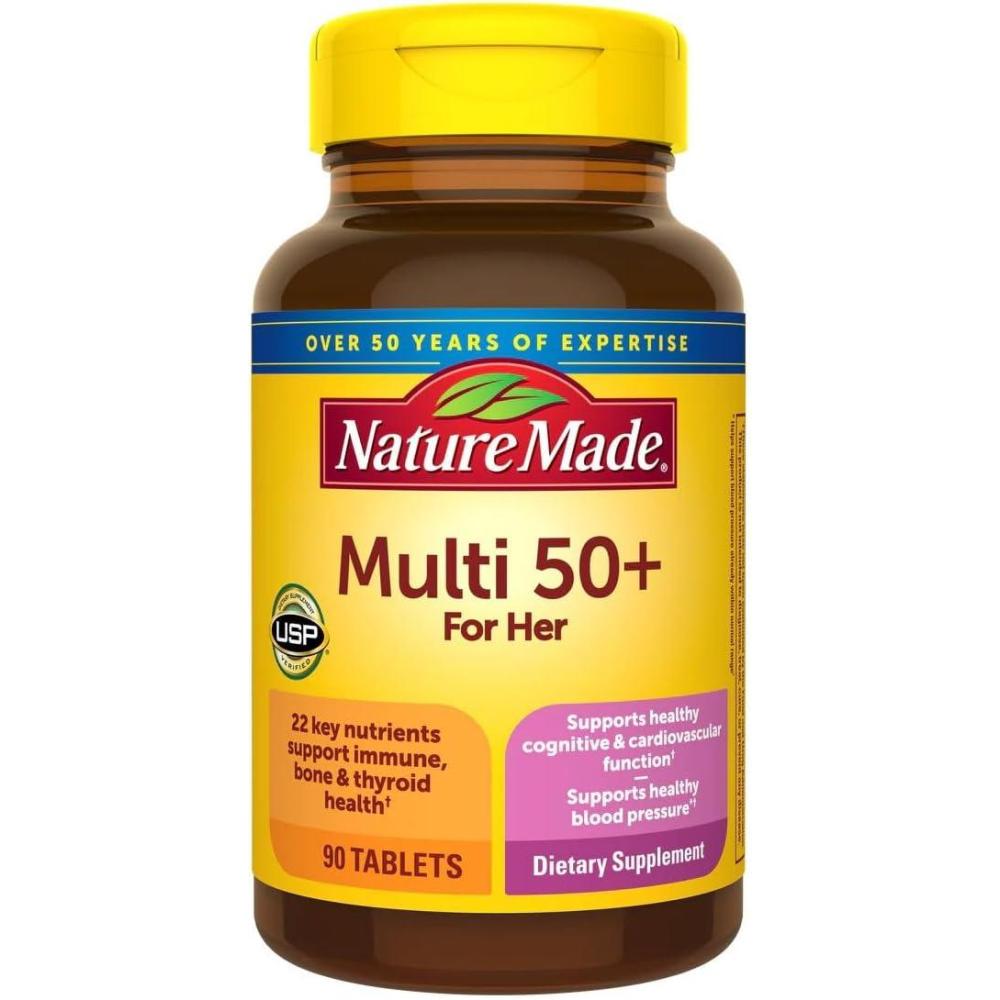 image:imageNature Made Multivitamin For Women 50 No Iron Multivitamins for Women 50 Plus Daily Nutritional Support Nature Made Multi Vitamins 90 Tablets 90 Day Supply90 Count Pack of 2
