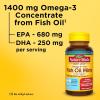 Nature Made Extra Strength Burp Less Fish Oil Omega 3 Supplements 1400 mg Minis, Omega 3 Fish Oil as Ethyl Esters for Healthy Heart Brain Eyes Support, 60 Softgels, 30 Day Supply