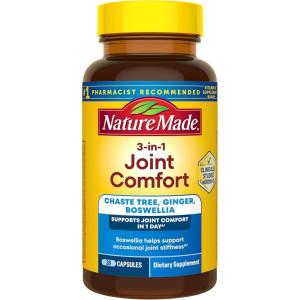 Nature Made 3-in-1 Joint Comfort Capsules, Chaste Tree, Ginger & Boswellia, Joint Supplements for Men and Women, 30 Capsules, 30 Day Supply