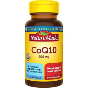 Nature Made CoQ10 200mg Softgels, Dietary Supplement for Heart Health Support, 80 Softgels, 80 Day Supply(Unflavored)