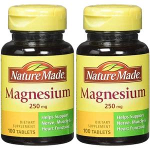 Nature Made Magnesium 250 mg, Magnesium Supplements for Men and Women, Support for Muscle, Heart, Bone and Nerve Health, 90 Softgels, 90 Day Supply(100 Count (Pack of 2))