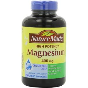 Nature Made Magnesium Oxide 400 mg Softgels, Extra Strength Magnesium Supplements for Men and Women, Support for Muscle, Nerve, Bone and Heart, 60 Day Supply(150 Count (Pack of 1))