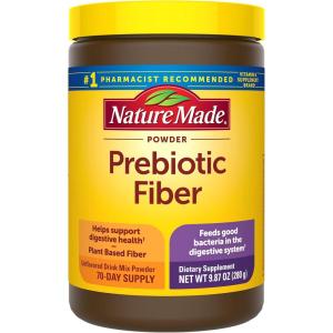 Nature Made Prebiotic Fiber Powder Supplement, Taste-Free & Sugar-Free Plant Based Vegetarian Prebiotic Fiber Drink Mix for Digestive Support, 9.87 oz, 70 Day Supply