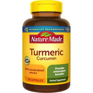 Nature Made Turmeric Curcumin 500 mg, Turmeric Curcumin Supplement for Antioxidant Support, Herbal Supplements, 120 Capsules, 120 Day Supply(120 Count (Pack of 1))