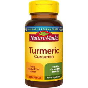 Nature Made Turmeric Curcumin 500 mg, Turmeric Curcumin Supplement for Antioxidant Support, Herbal Supplements, 120 Capsules, 120 Day Supply(60 Count (Pack of 1))