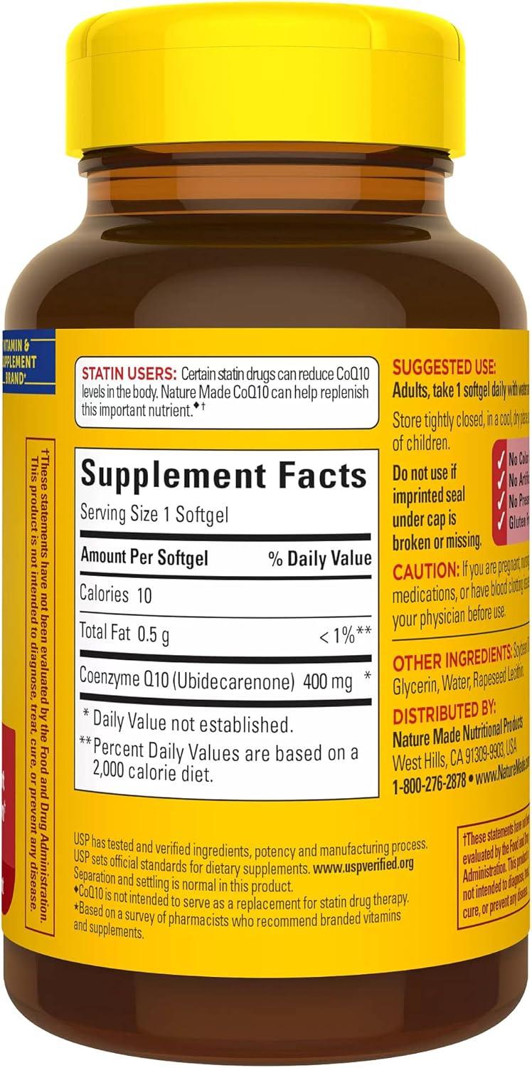 image:imageNature Made CoQ10 400mg Softgels Dietary Supplement for Heart Health Support 40 Count 40 Day Supply40 Count Pack of 2