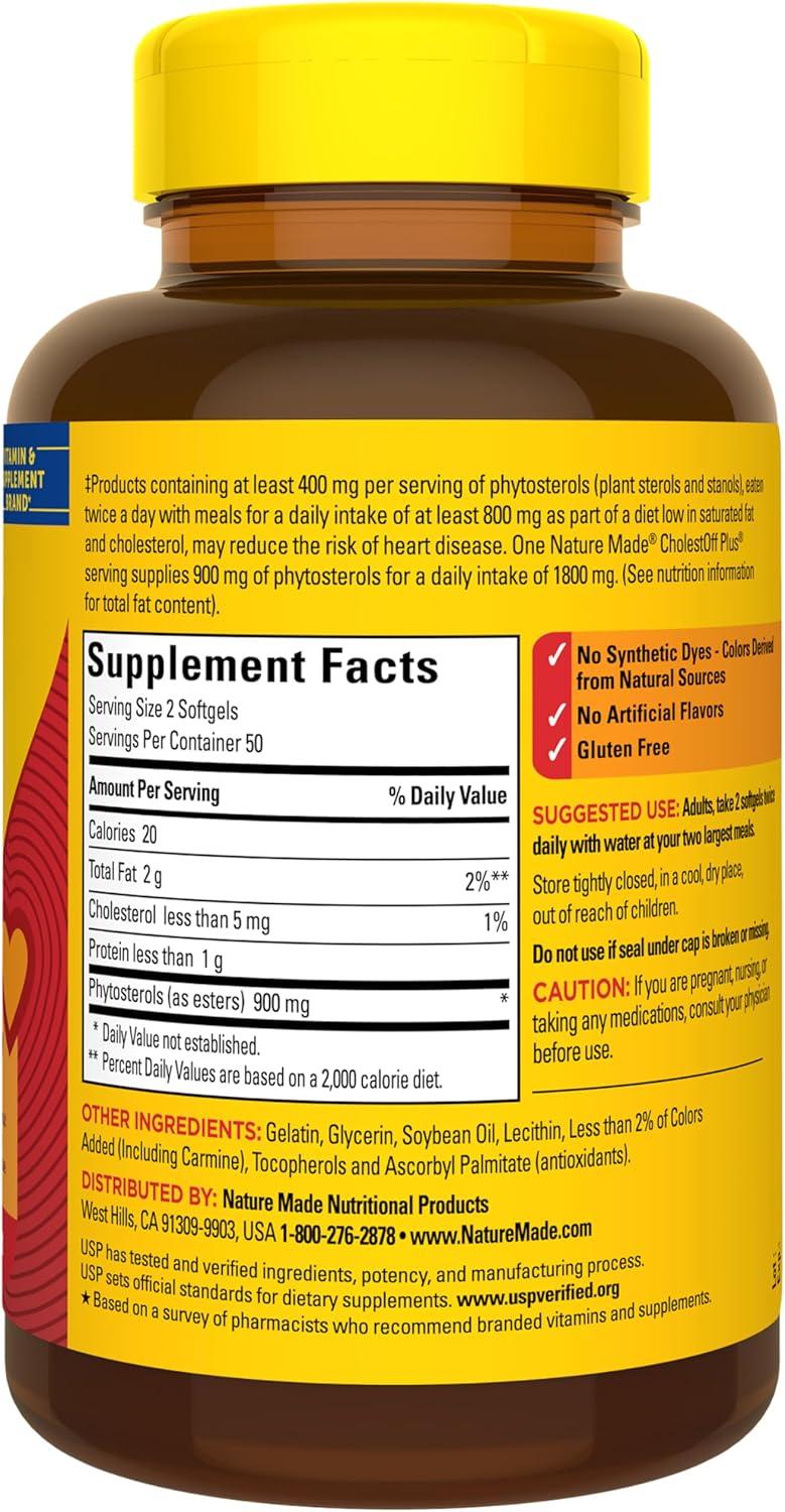 image:imageNature Made CholestOff Plus Dietary Supplement for Heart Health Support 100 Softgels 25 Day Supply