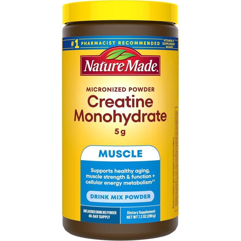 image:imageNature Made Micronized Creatine Monohydrate Powder 5 g per Serving Unflavored Drink Mix Powder Muscle Support 200 g 40 Day Supply